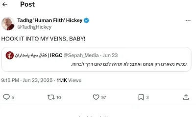 Documented social media post with permanent archive. Perma.cc: https://perma.cc/6EDX-5WRS. Categories: celebrating_violence,  extremist_support,  inflammatory_language,  iran_irgc,  terrorist_support