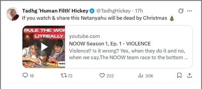 Documented social media post with permanent archive. Perma.cc: https://perma.cc/2LTD-PNJ3. Categories: celebrating_killing,  extremism,  incitement,  media,  pending_classification,  threat_rhetoric,  video