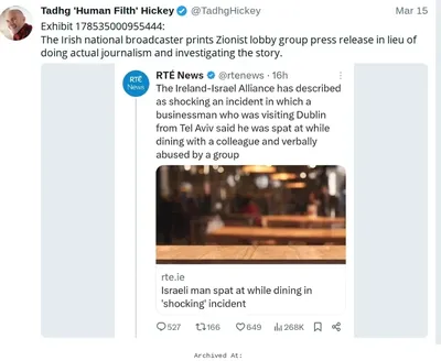 Documented social media post with permanent archive. Perma.cc: https://perma.cc/FGX6-4GKT. Categories: antisemitic_tropes,  bad_faith_arguments,  conspiracy_theories,  decontextualization,  delegitimization,  disinformation,  inflammatory_language,  israel_apartheid_slander,  victim_blaming